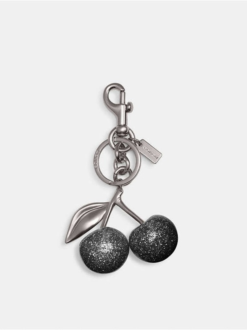 Coach Cherry Bag Charm KeyFob Silver New